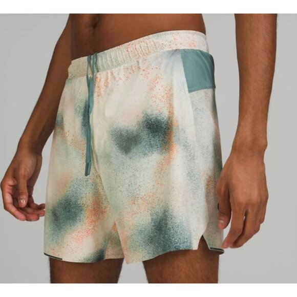 Lululemon Mens Surge Lined Short 6" Spray Camo Silver Blue Multi Size Large - Picture 1 of 3